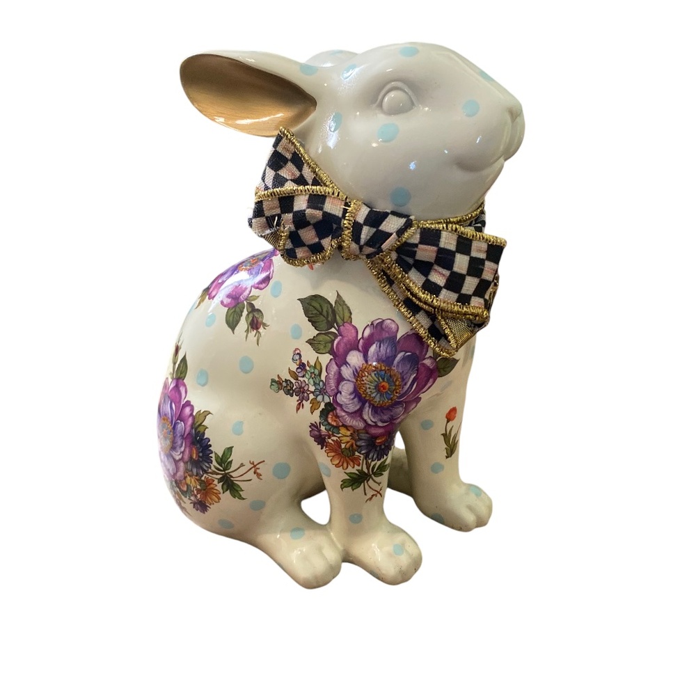 Mackenzie Childs Florabunda Bunny Rabbit Figurine, White